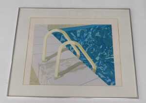 After Aldo Andreolo. Swimming pool steps, print, unsigned, 45cm x 59cm. - 2