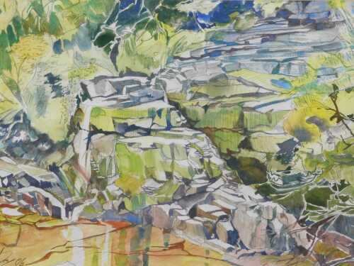Mike Helmy (20thC). Falls of Clyde, watercolour, signed and dated (20)06, 28cm x 36cm.