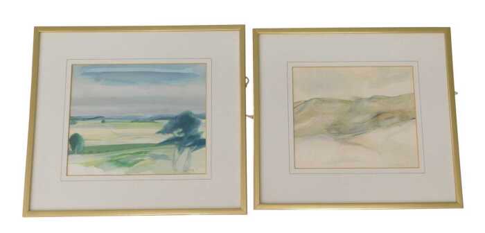 Fleming (20thC). Rural landscape, watercolour, signed and dated (19)74, 20cm x 24cm, and another...