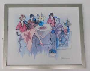 Itzchak Tarkay (1935-2012). Blissful Moments, seriolithograph, in colours, 49cm x 60cm. - 2