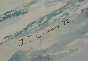 J Terry Culpan (20thC). Shipping scene, clippers on calm waters, watercolour, signed and dated... - 3