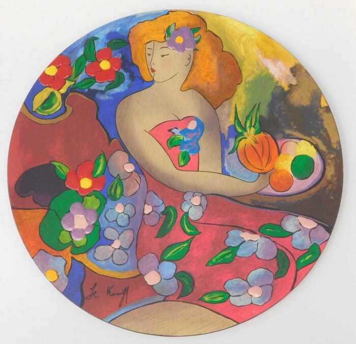 Linda Le Kinff (b.1949). Pastourelle, serigraph in colours, from an edition of 250, signed in...