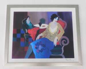 Itzchak Tarkay (1935-2012). Little Round Table, seriolithograph, 44cm x 51cm. - 2