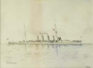 D Shoppee (19thC). HMS Bristol, watercolour, signed, titled and dated (19)11, annotated verso,...