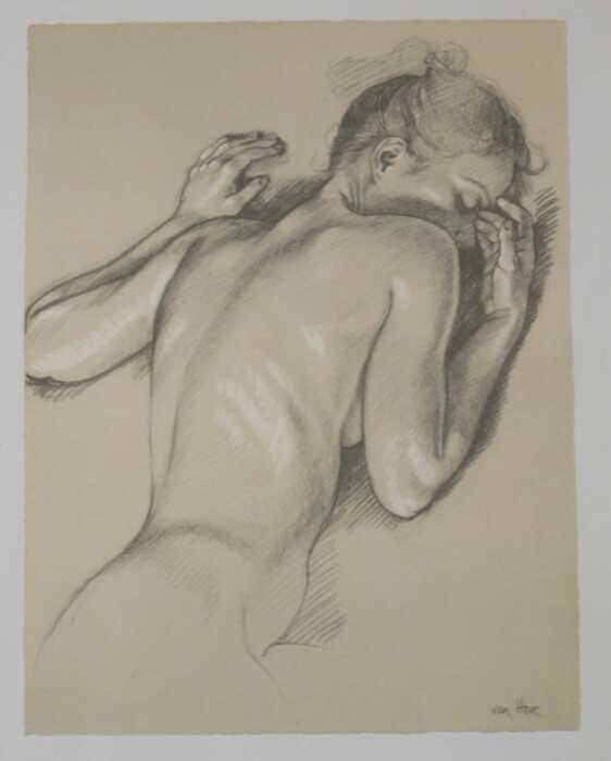 After Francine Van Hove. Study for Earthly Paradise, print, 29cm x 25cm.