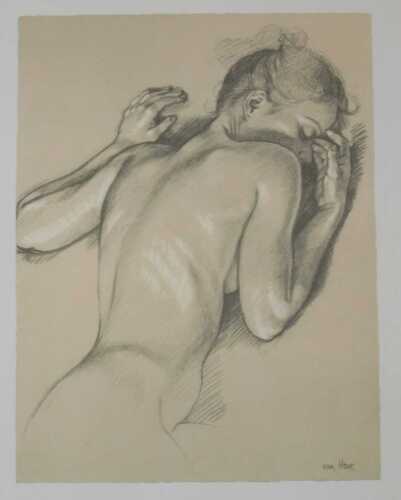 After Francine Van Hove. Study for Earthly Paradise, print, 29cm x 25cm.