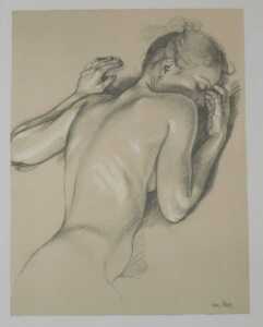 After Francine Van Hove. Study for Earthly Paradise, print, 29cm x 25cm.