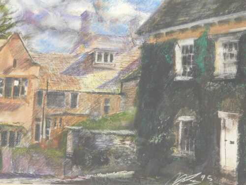 Mike Helmy (20thC). Buildings, pastel, signed and dated (19)95, 39cm x 56cm.