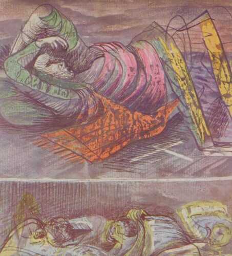 After Henry Moore. Untitled shelter sketchbook suite, print, circa 1990s, Leyton Public...