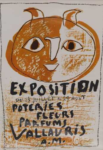 After Pablo Picasso. Flower and Perfume Exposition, print, offset lithograph print, Magdelene...