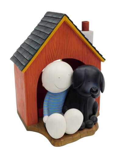 Doug Hyde (b.1972). In the Dog House, a fine art cold cast porcelain sculpture, limited edition...