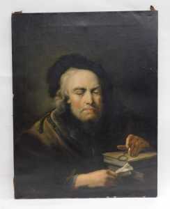 19thC School. Portrait of a scholar, oil on canvas, 76cm x 59cm. - 2