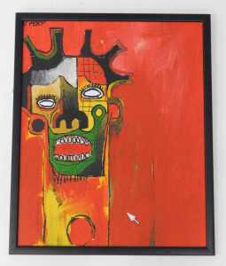7lok 10 (20thC). Head Study Basquiat style, acrylic on board, 55cm x 35cm. - 2