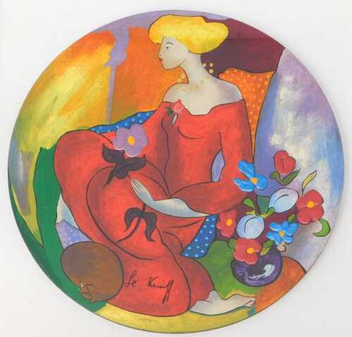 Linda le Kinff (b.1949). Orchidee Noire, artist signed limited edition serigraph, labelled verso,...