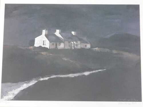 John Knapp-Fisher (1931-2015). Farmhouse at night, artist signed limited edition coloured print,...