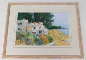 Trevor Stubley (1932-2010). Derelict house on the beach, watercolour, signed, artist's label... - 2