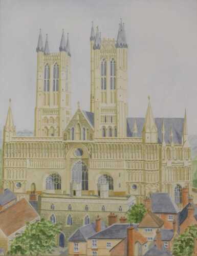 J Hammond (20thC). Lincoln Cathedral, watercolour, signed and dated (20)03, titled verso, 40cm x...