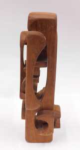 Brian Willsher (1939-2010). Interlocking design wooden sculpture, signed and dated 1982, 39cm high. - 3