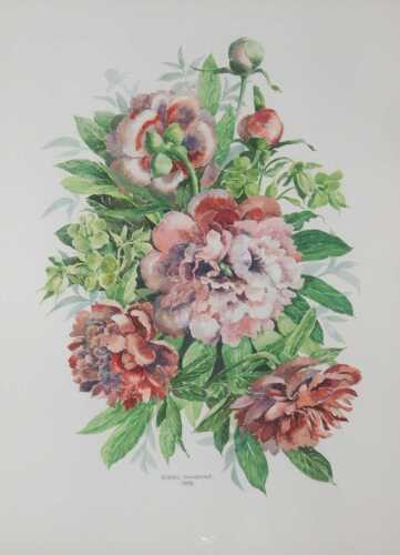 Bobbie Simmons (20thC). Still life flowers, watercolour, 47cm x 35cm.