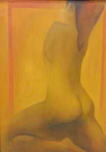 Antonin (Tony) Bartl (1912-1998). Portrait, nude female, back turned, acrylic on canvas, signed...