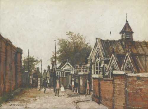 Peter Brannan (1926-1994). Village school, oil on board, signed and dated (19)70, labelled verso...