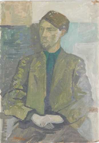 William S Taylor (1920-2010). Self Portrait, oil on canvas laid on board, signed, 51cm x 36cm.