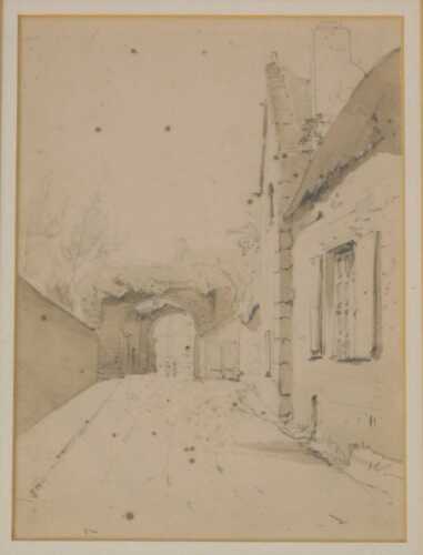 Augustus John Cuthbert Hare (1834-1903). The Abbot's Gate, Hexham, watercolour, attributed and...