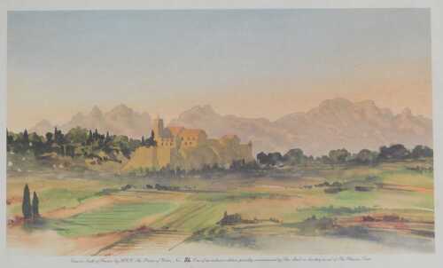Charles Prince of Wales (b.1948). View of South of France, limited edition coloured print number...