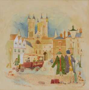 Colin Carr (1929-2002). Lincoln Castle Hill, watercolour, signed, titled and dated 19(83), 25cm...