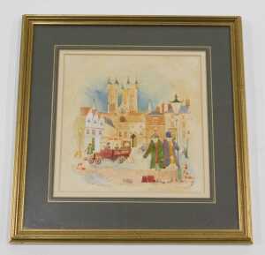 Colin Carr (1929-2002). Lincoln Castle Hill, watercolour, signed, titled and dated 19(83), 25cm... - 2