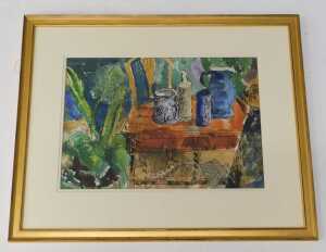 Earl Haig (1918-2009). Still life with table and chair, watercolour, pen and ink, signed, SG The... - 2
