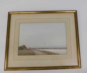 John Reginald Goodman (b.1878). Norfolk Broads, wetlands with windmills in the distance,... - 2