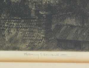 Albany E Howarth (1872-1936). Lincoln Cathedral etching, signed, 32cm x 36cm. - 3