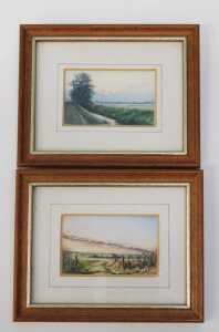 Eric L Littlewood (b.1930). Winter scene, watercolour, signed, 7cm x 5cm, and three others. (4) - 6