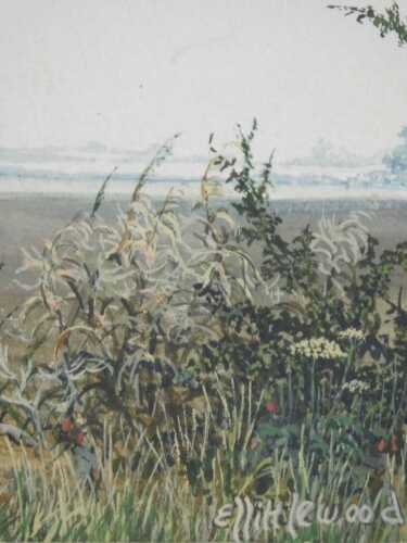 Eric L Littlewood (b.1930). Summer fields, watercolour, signed, 9cm x 9cm, and another. (2)