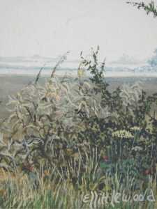 Eric L Littlewood (b.1930). Summer fields, watercolour, signed, 9cm x 9cm, and another. (2)