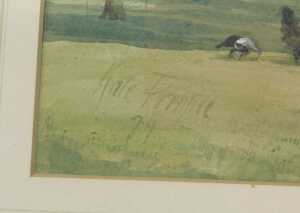 Kate Prentice (1845-1911). A country house with turkeys grazing, watercolour, signed, dated... - 3