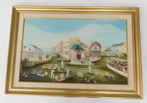 Pamela Cornell (1928-1987). Folly bridge, oil on canvas, signed, titled verso and dated 1978,... - 2