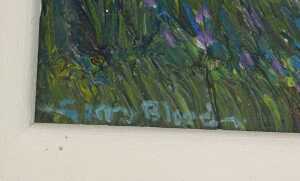Gerry Blood (1932-2005). The White Rabbit, oil on board, signed, attributed verso, 16cm x 23cm. - 3