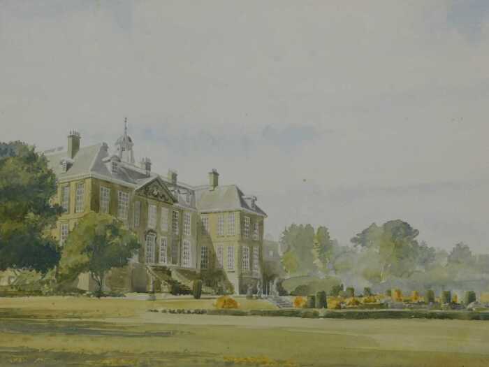 20thC School. Belton House, watercolour, indistinctly signed, 31cm x 46cm.