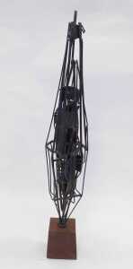 Charles Sansbury (1916-1989). Abstract structure, welded metal on wooden base, attributed, 76cm... - 2