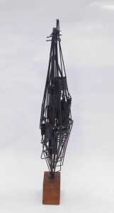 Charles Sansbury (1916-1989). Abstract structure, welded metal on wooden base, attributed, 76cm... - 3