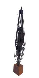 Charles Sansbury (1916-1989). Abstract structure, welded metal on wooden base, attributed, 76cm... - 4
