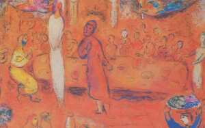 After Marc Chagall. Daphnis & Chloe, unsigned, 29cm x 42cm.