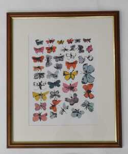After Andy Warhol. Butterflies, print, unsigned, 40cm x 37cm. - 2