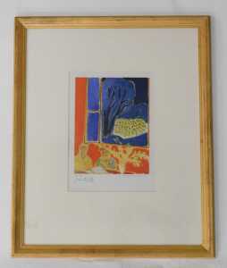 After Henri Matisse. Deux Filletts Fond Corail Jardin Bleu, print, with printed artist signature,... - 2
