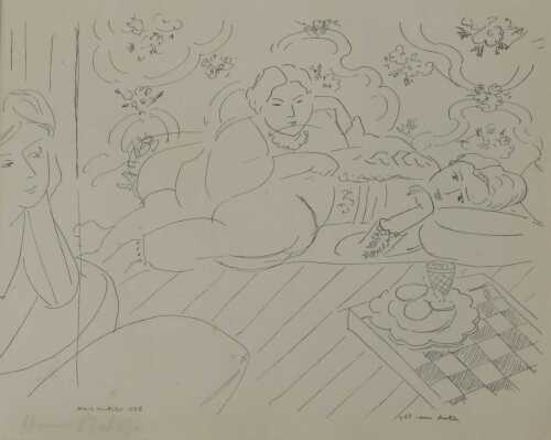 Henry Matisse (1869-1954). Odalisque, lithograph, signed, untyped attribution verso, 22cm x 26cm.