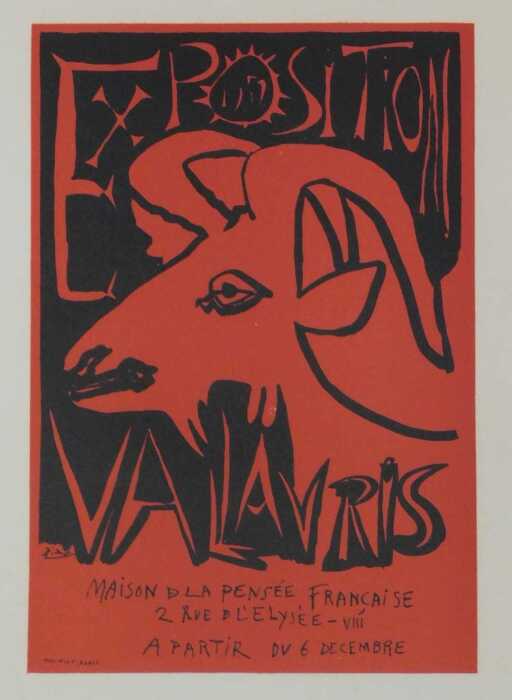 After Pablo Picasso. Position E Vallauris, lithograph print, 1999 Mourlot France publication,...