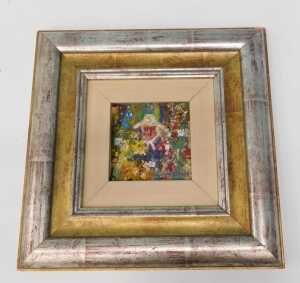 Gerry Blood (1932-2005). Flower Seller, oil on board, signed, titled verso, 13cm x 13cm. - 2