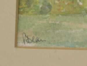 P Dean (20thC). Garden landscape, watercolour, signed, 13cm x 20cm. - 3